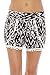 Just Love High Waisted Women Shorts - Summer Pom Pom Beach Shorts,Black/Cream Ikat - Pom Pom,X-Large,Black/Cream Ikat - Pom Pom,X-Large