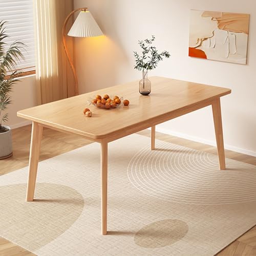 DAYONG Wood Dining Table,Kitchen Dinner Table with Soild Wooden Legs, Modern Rectangle Table for Home Study Office Restaurant Party(Wood, 120 * 60 * 75CM)