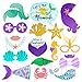 18Pcs Mermaid Birthday Party Photo Booth Accessory with Bamboo Sticks Creative Party Decoration Supplies