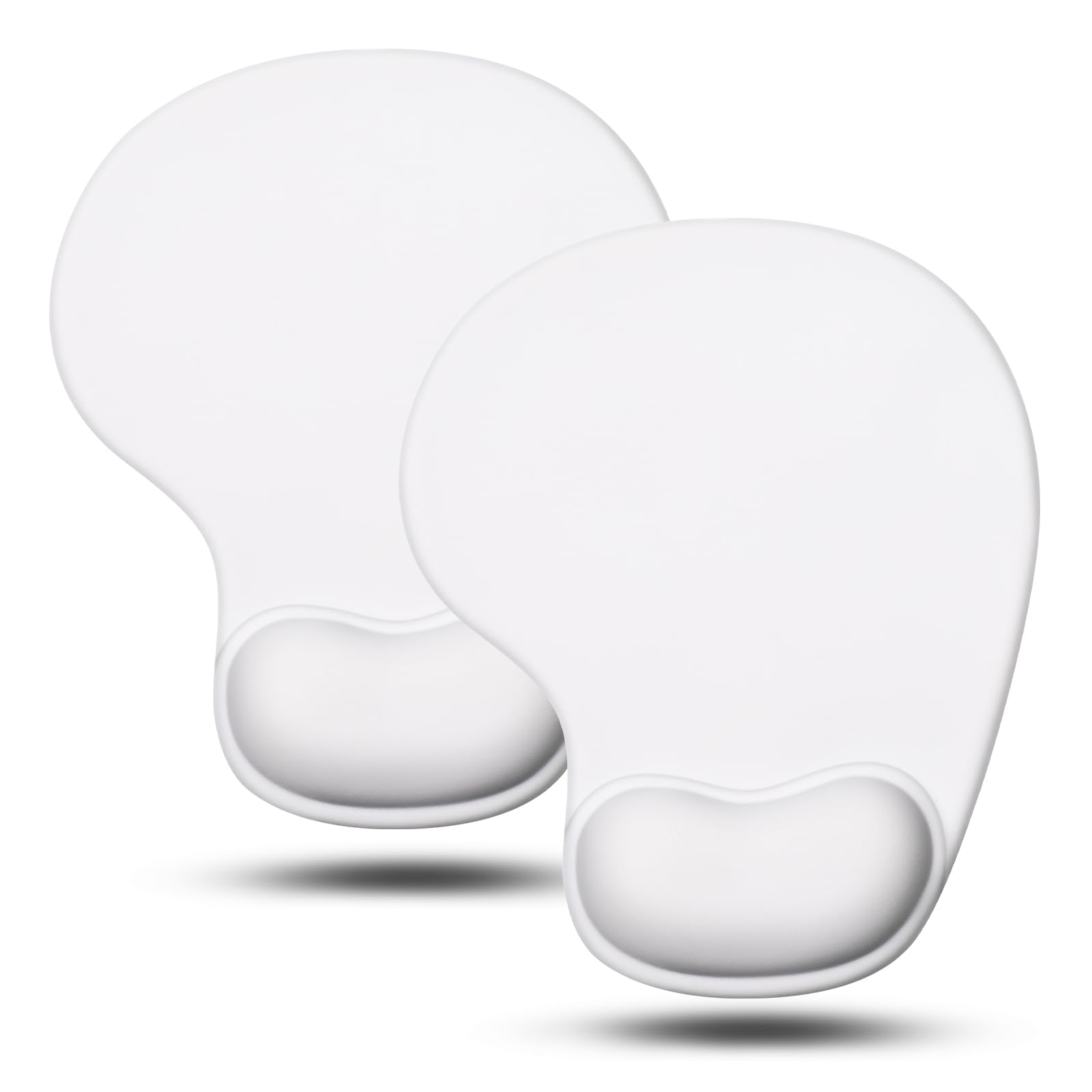 Photo 1 of JIKIOU Mouse Pad, 2 Pack Ergonomic Mouse Pads with Comfortable Gel Wrist Rest Support and Smooth Cloth, Non-Slip PU Base for Easy Typing Pain Relief Durable and Easy to Clean Small White