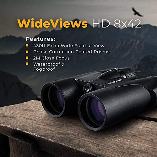 Wingspan Optics WideViews HD 8X42 Professional Binoculars for Bird