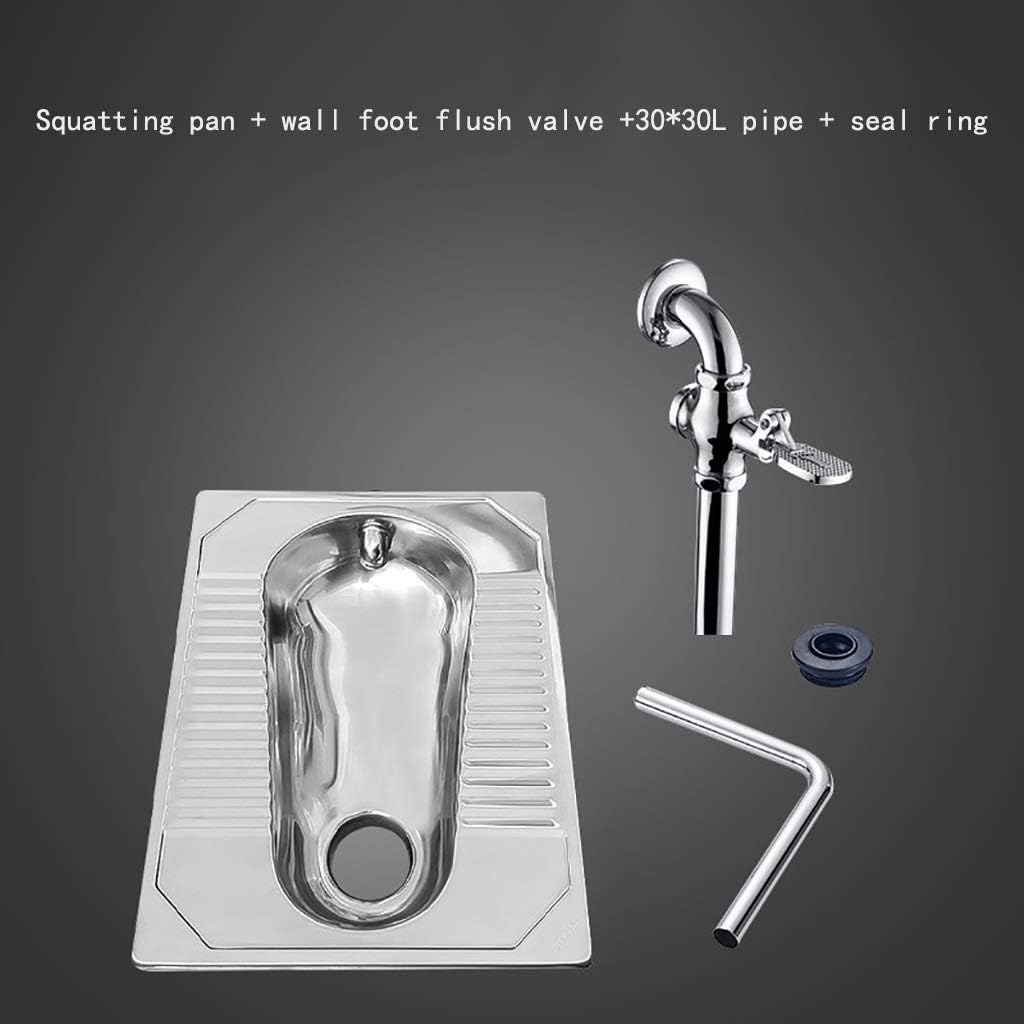 VIVIANE 304 Stainless Steel Squatting Pan Prison Toilet Squat Toilet Public Toilet Squatting Pool,Stainless Steel Squat (Color : K)