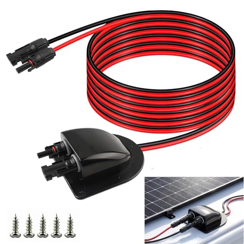 GXMRHWY Solar Cable Entry Gland, IP68 Waterproof Double Cable Entry Housing with 10FT 10AWG Tinned Copper Solar Extension Cable & MC4 Connectors for RV Roof, Camper, Van, Boat & Solar Panels at Amazon