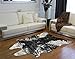Luxe Faux Cowhide Rug for Rustic and Western Decor | Low Pile Faux Fur Rug with Salt/Pepper Black + White Cow Print | Cruelty-Free Fade Resistant Living Room Rugs | 5-1/4 x 7-1/2 ft