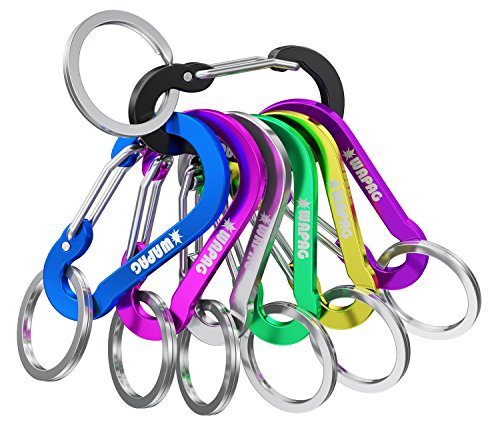WAPAG Carabiner Clip 2Inch Aluminum Flat Gourd Shape Mini Spring Hook Keychain Keyring for Keys Small items Daily Life Hammocks Camping Hiking Running Accessories (Color) - Thumbnail 2