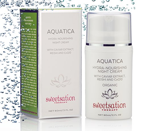 AquaTica Organic Botanical Night Cream with Caviar Extract, Reishi and CoQ10, 2oz (Best Night Cream For Pigmentation)