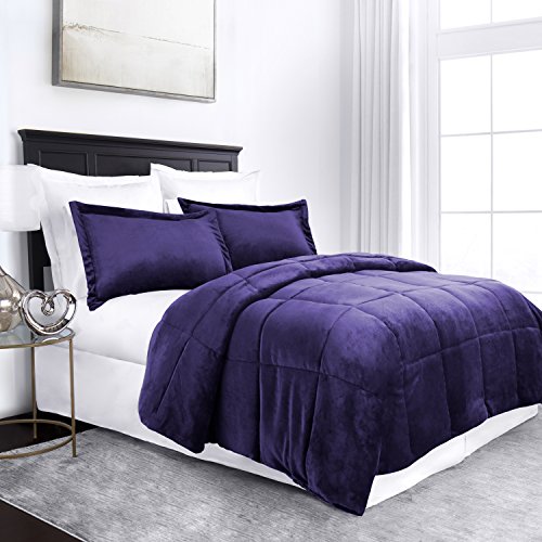 UPC 640816168398, Sleep Restoration Micromink Goose Down Alternative Comforter Set - All Season Hotel Quality Luxury Hypoallergenic Comforter/Blanket with Shams - Full/Queen - Purple