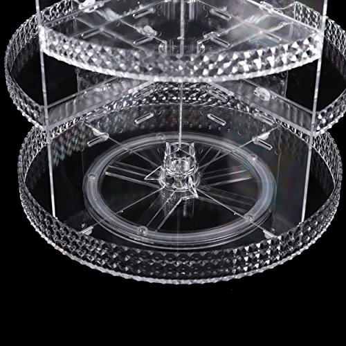 EC.TEAK Clear Acrylic Makeup Organizer 360 Degree Rotating Makeup Holder Large Capacity Storage Box(ET04) - Thumbnail 2