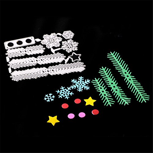 Dream_light Metal Cutting Dies, Embossing Dies Stencil Template Mould for DIY Scrapbooking Photo Album Paper Card Making Craft Wedding Party Decoration DIY Gift, Die-Cuts (Christmas Tree Parts)