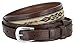 Mens Genuine Leather Ranger Belt with Southwestern Woven Diamond Pattern Accent (34 Brown)