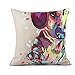 Redland Art Cute Pet Wiener Dog Pattern Throw Pillow Covers Linen Cushion Cover Pillowcases Sofa Home Decor 18”x 18”Inch (45 x 45cm)
