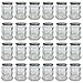 4 oz Hexagon Mini Glass Jars with Silver Lids and Labels (Pack of 24)