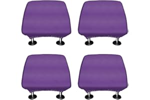WIRESTER Set of 4 Car Seat Head Rest Cover, Protective Fabric Design Cover Decoration for All Cars - Solid Color, Cute Pattern Design