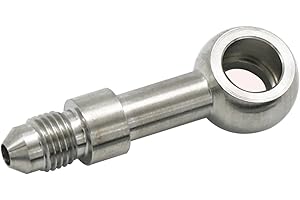 KRD PERFORMANCE Stainless Steel Straight 12.2mm M12 Banjo Eye Hole Diameter to 4AN Male Brake Clutch Fitting for AN4 PTFE Brake Hose Line