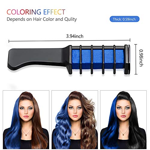 BALHVIT Hair Color Chalk Comb Set, [10 Bright Colors] Washable Hair Chalk for Girls Gifts, Popular Chalks on Birthday Cosplay Halloween Party, Non-Toxic Temporary Hair Chalk Pens Safe for Kids, Teen