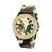 Geneva Silicone Ceramic Style Green Camouflage Band Watch La
