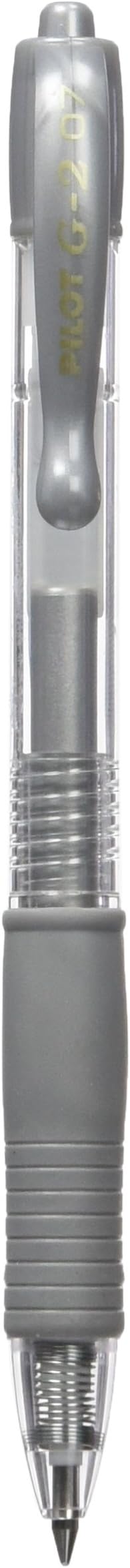 Pilot G207 Retractable Gel Rollerball 0.7 mm Tip Silver Pen