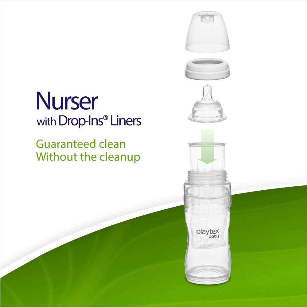 Playtex Baby Nurser Pre-Sterilized Disposable Bottle Liners, Closer to Breastfeeding, 8 oz, 200 Count : Baby