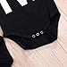 ATAZUA 2Pcs Newborn Twins Baby Boys Girls Short Sleeve Cute Romper Bodysuit Summer Outfit Clothes (0-3 Months, Black1)