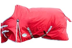 WeatherBeeta ComFiTec Classic Standard Neck Medium Horse Blanket, Red/Silver/Navy, 75"