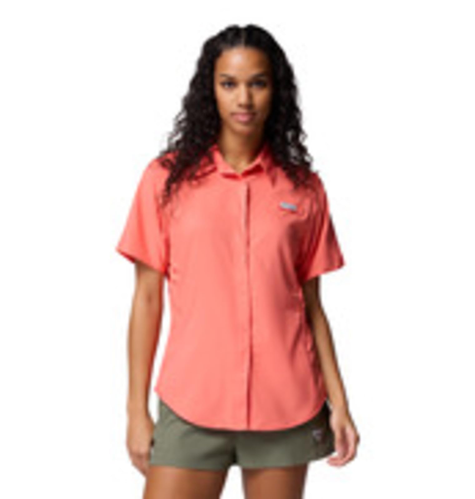 Columbia Womens PFG Tamiami II Short Sleeve Fishing Shirt, Melonade, XX-Large Image
