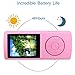 FecPecu Music Player, 16GB MP3 Player 48 Hours Playback Hi-Fi Sound, Portable Audio Player (Pink)
