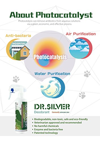 Dr.Silver Deodorizer Spray for Pets Odor Eliminator, Silver-Ions & Photocatalyst Formula for Pet’s Urine, Skin, Carpet, Skunk Odor Removes, No Bathing Required, Safety & Friendly, Toscana Aroma
