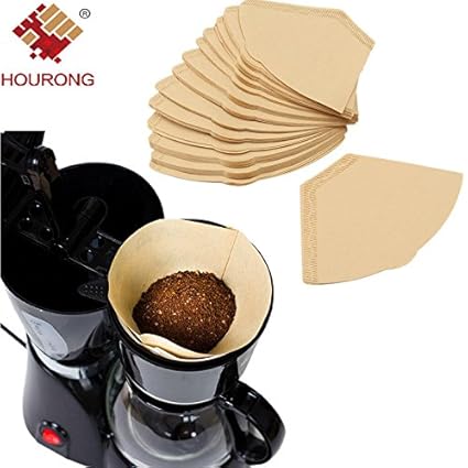 Lepakshi Hourong 100PcsSet Wooden Filter Paper Hand Drip Folded for Filter Coffee Machine Kitchen C