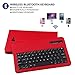 Galaxy Tab A 10.1 Case SM-T580/SM-T585 Keyboard Wireless Detachable Keyboard Magnetic Folio with Auto Sleep/Wake Multi-Angle Stand Slim Leather Protective Cover 2016 (Red)