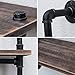OLDRAINBOW Industrial Pipe Shelving Wall Mounted,Real Wood Book Shelves,Rustic Metal Floating Shelves,Wall Shelf Unit Bookshelf Hanging Wall Shelves,Farmhouse Kitchen Bar Shelving
