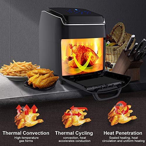 MOOSOO 8in1 Air Fryer Oven, 12.7 QT Large Electric Air Fryer Toaster