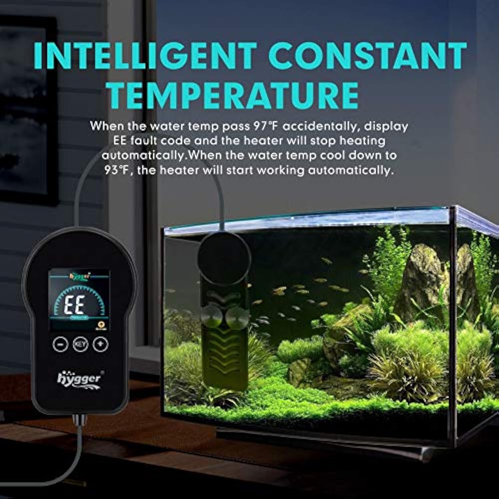 Hygger 500W 800W Aquarium Heater, Submersible Fish Tank Water External Color LED eBay