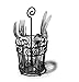 Spectrum Diversified Scroll Caddy Traditional Style Cutlery, Classic Dining Table Décor & Kitchen Organization, Silverware Holder with Handle, L x 5.25, W x 5.25, H x 11, Black (46110)