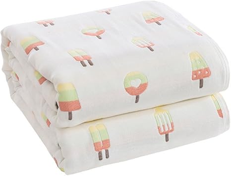 Amazon Co Jp タオルケット 6重ガーゼケット セミシングル 厚手 綿100 キャラクター柄 かわいい おしゃれ フワフワ触り 涼しい 通気性良い ひんやり ベビー 春夏用1 150cm 黄色い アイスキャンディー ホーム キッチン