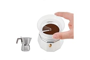 watchget Moka Pot Dosing Funnel, 54mm Stovetop Espresso Coffee Maker Distribution Tool Italian Coffee Maker Dosing Ring For Moka Express 3 Cups, Transparent
