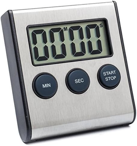 Elegant Digital Kitchen Timer, 3 Stainless Steel Models, Model eT-20, Loud Alarm, Large Clear Display, Auto Memory, Cooking,Baking, Kickstand, Magnetic, Hanger Slot