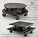RUNADI LITADA Acacia Metal Plant Caddy (Set of 2) Plant Dolly Heavy Duty, 12 inches Square Planter Trolley with Lockable Casters, Indoor Outdoor Rolling Tray Coaster Flower Pot Move