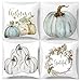 Decemter Happy Fall Yall Pumpkin Thanksgiving Decoration Cotton Blend Cushion Cover Set of 4,18x18