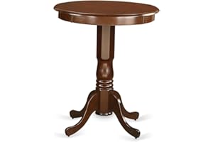 East West Furniture EDT-MAH-TP Eden Bar Height Counter Table - a Round Dinner Table Top with Pedestal Base, 30x30 Inch, Mahogany