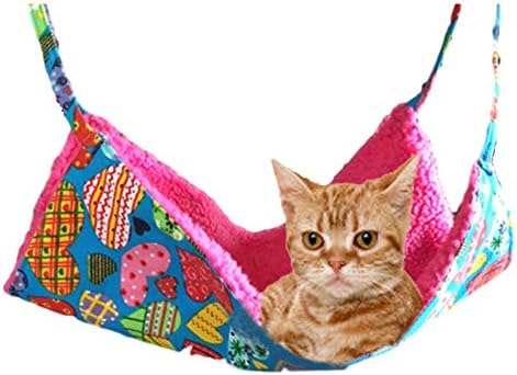 LMM Warm Cat/ Small Animals Hammock Bed Use with Cage Chair, Comfortable Hanging Kitten Hammocks, Sleeping Resting Pad Cat Beds Pink (M, Roseo)
