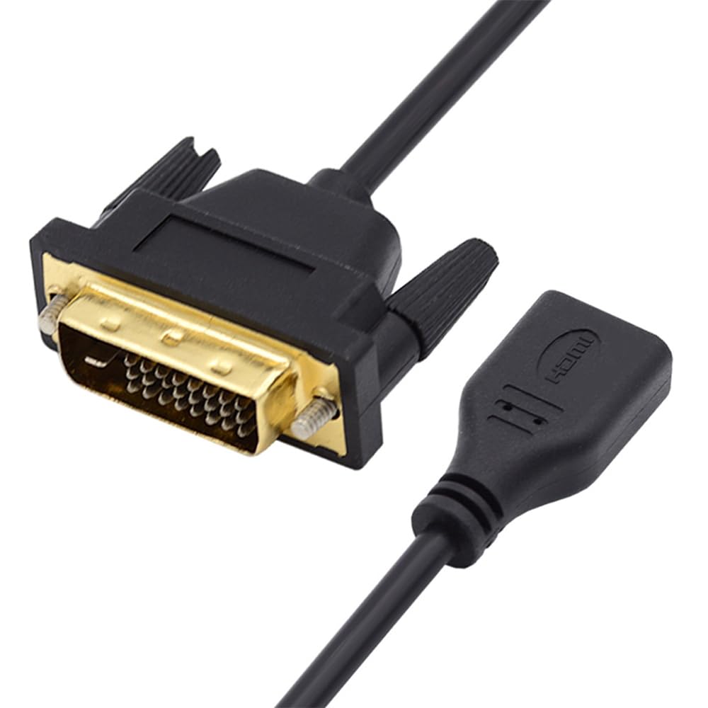 NFHK DVI 24+1 Male to Mini HDMI 1.4 Type-C 4K Female Extension Cable for Computer HDTV Graphics Card UHD