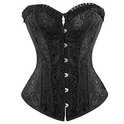 Blidece Women Tapestry Steel Lace Boned Corset