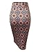 MBJ WB1304 Womens Print Midi Pencil Skirt L ORANGE_BLUE
