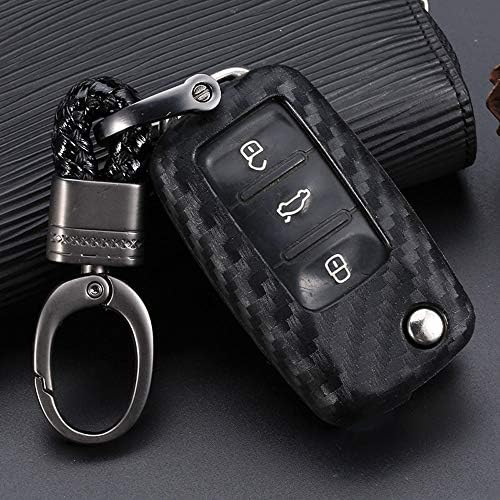 ROYALFOX(TM soft black silicone carbon fiber smart keyless remote