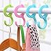 yueton 6pcs Colorful Plastic Multi-purpose Hanging Hooks Hangers Organizer Utility Laundry Clothes Bag Hooks for Home, Office, Workshop, Exhibition