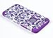 iPhone 6, DandyCase 2in1 Hybrid High Impact Hard Purple & White Flower Pattern + Silicone Case Cover for Apple iPhone 6 (4.7