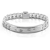 Dankadi Fashion Men Silver Jewelry Classic Bracelet 100% 925 Sterling Silver Exquisite Carving Totem Bracelet 10 MM 7-10 inches Italy Design Cuban Chain Gifts