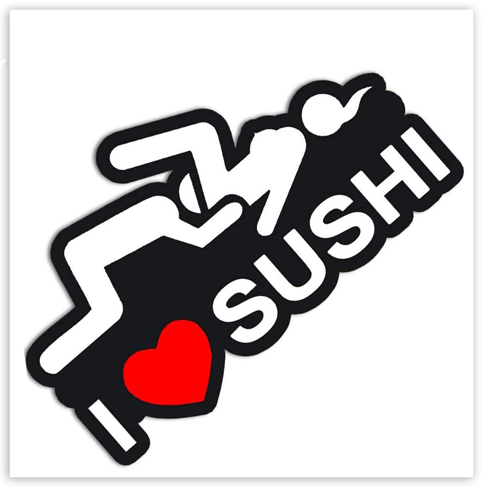 Biomar Labs® 2 x Vinyl Funny Stickers Sexy I Love Sushi Decals Car Motorcycle Helmet B 90