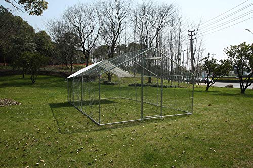 walnest Large Metal Chicken Coop Outdoor Fence Hen Run House Poultry Cage Living Space for Backyard Farm