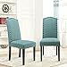 LSSBOUGHT Set of 2 Luxurious Fabric Dining Chairs with Copper Nails and Solid Wood Legs (Laguna)